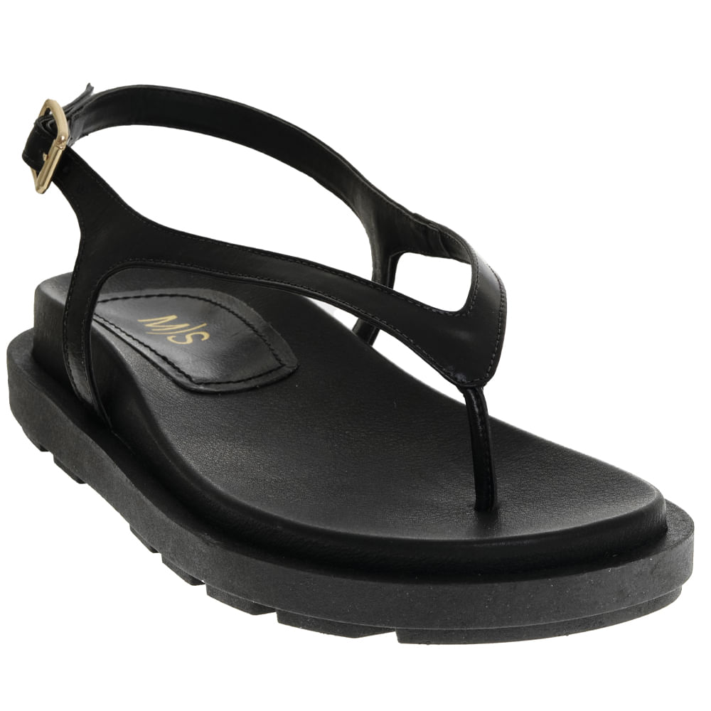 sandalia rasteira couro bufary preto m|s-2